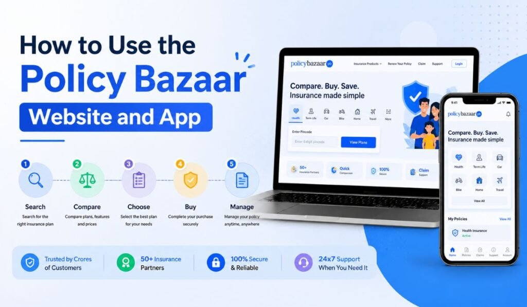 How to Use the Policy Bazaar Website and App
